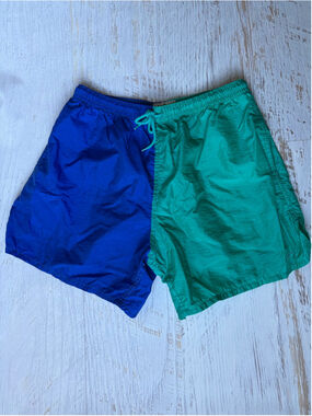 Men's Vintage L.L.Bean Athletic Shorts L Blue Green